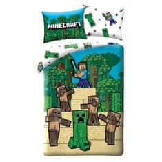 Halantex Obojstranné bavlnené obliečky MINECRAFT Creeper a Steve, 140/200+70/90, MNC-325BL