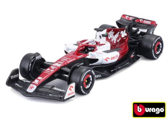 BBurago 1:43 Formula F1 Alfa Romeo Orlen C42 (2022) nr.24 Zhou Guanyu červeno-biela