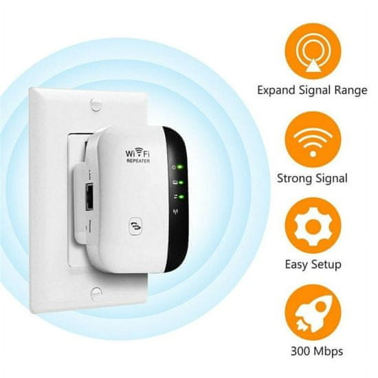 HOME & MARKER® Výkonný bezdrôtový interiérový zosilňovač extender WIFI signálu | WIFIBOOST