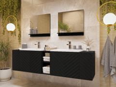 Veneti Zostava do kúpeľne PRESTA 3 - čierna + 2x umývadlo a sifón ZDARMA