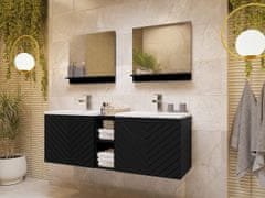 Veneti Zostava do kúpeľne PRESTA 6 - čierna + 2x umývadlo a sifón ZDARMA