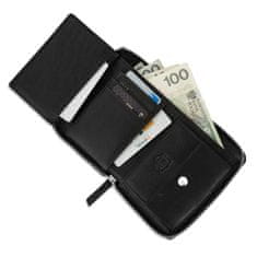 Brødrene Pánska kožená elegantná peňaženka Black G-05L RFID