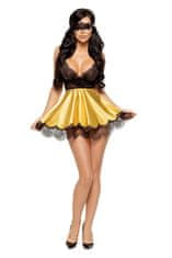 Beautynight Dámska erotická košieľka Eve chemise gold + Nadkolienky Gatta Calzino Strech, zlatá, S/M