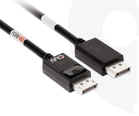 Club 3D adaptér aktívny DisplayPort 2.1 na DisplayPort 2.1 4K120Hz/8K60Hz HDR (M/M), 1.2m, čierna (CAC-1091)