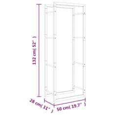 Vidaxl Stojan na krbové drevo 50x28x132 cm nehrdzavejúca oceľ