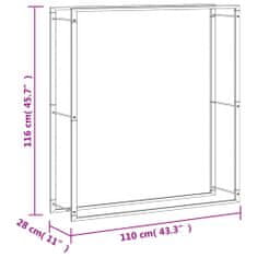 Vidaxl Stojan na krbové drevo 110x28x116 cm nehrdzavejúca oceľ