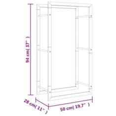 Vidaxl Stojan na krbové drevo 50x28x94 cm nehrdzavejúca oceľ