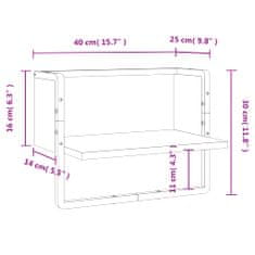 Vidaxl Nástenná polica s tyčou hnedý dub 40x25x30 cm