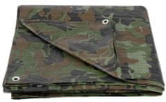 Strend Pro Plachta Tarpaulin Khaki 10x15 m, 80 g/m, zakrývacia, oliva/kamufláž, s okami