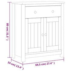 Vidaxl Skrinka do kúpelne BERG čierna 69,5x34x80 cm masívna borovica