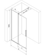 Mexen Velar, podlahová lišta na dvere 200 cm, chrómová, 871-06-01