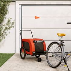 Vidaxl Príves na bicykel pre psa oranžovo čierny látka oxford a železo