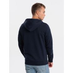 OMBRE Pánska mikina na zips BASIC tmavomodrá MDN123950 XXL