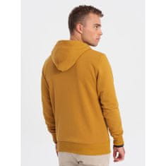 OMBRE Pánska mikina na zips BASIC horčicová MDN123951 XXL