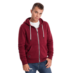 OMBRE Pánska mikina na zips BASIC bordová MDN123953 L