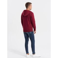 OMBRE Pánska mikina na zips BASIC bordová MDN123953 L