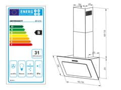 Berdsen Komínový odsávač pár 60 cm Berdsen BT-210 čierny