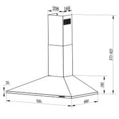 Berdsen Komínový odsávač pár 60 cm Berdsen BT-213 INOX