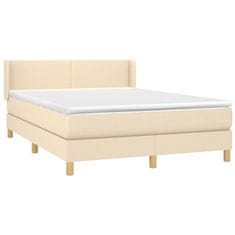 Petromila vidaXL Boxspring posteľ s matracom krémový 140x190 cm látka