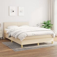 Petromila vidaXL Boxspring posteľ s matracom krémový 140x190 cm látka