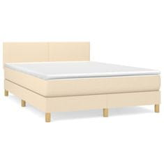 Petromila vidaXL Boxspring posteľ s matracom krémový 140x190 cm látka