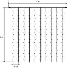DecoLED DecoLED LED svetelná záclona HOBBY LINE, 2x2m, teple biela, 200 diód LWC22W