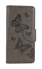 TopQ Flipové puzdro pre Xiaomi Redmi Note 12 Butterfly sivé