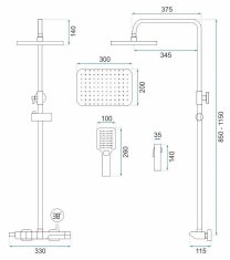 REA Rob sprchový set s termostatom, brúsené zlato REA-P6623 - Rea