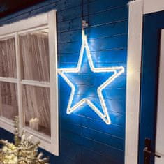 DecoLED LED svetelný motív hviezda, teple biela, priemer. 70 cm, uchytenie na Efcon