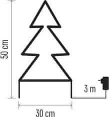 EMOS LED vianočný stromček kovový, 50 cm, vonkajšia aj vnútorná, teplá biela
