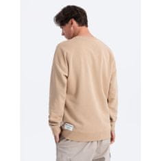 OMBRE Pánska mikina OVERSIZE beige MDN123954 S