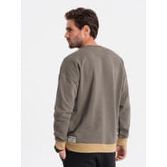 OMBRE Pánska mikina OVERSIZE khaki MDN123981 L