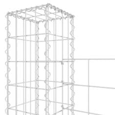 Vidaxl Železný gabiónový kôš v tvare U so 6 stĺpmi 620x20x200 cm