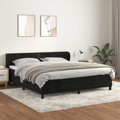 Vidaxl Posteľný rám boxspring s matracom čierny 180x200 cm zamat