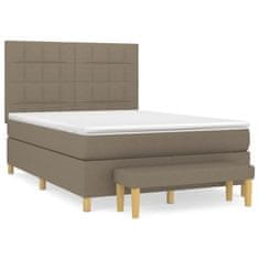 Petromila vidaXL Boxspring posteľ s matracom sivohnedý 140x190 cm látka