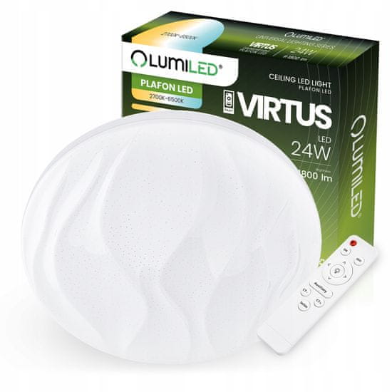 LUMILED Stropné svietidlo LED plafón VIRTUS 24W CCT 39cm + diaľkové ovládanie