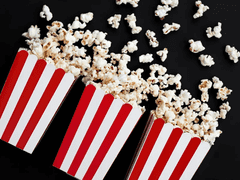 PartyDeco Krabice na popcorn klasik 6ks 7x7x12,5cm