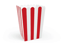 PartyDeco Krabice na popcorn klasik 6ks 7x7x12,5cm