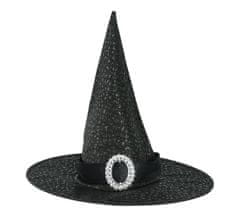 Guirca Dámsky čarodejnícky klobúk čierny s krúžkom
