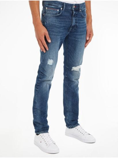 Tommy Hilfiger Modré pánske slim fit džínsy Tommy Hilfiger