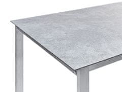 Beliani Záhradný jedálenský stôl so sklenenou doskou 180 x 90 cm sivý COSOLETO