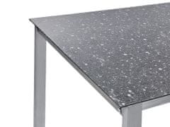 Beliani Záhradný jedálenský stôl so sklenenou doskou 180 x 90 cm čierny COSOLETO