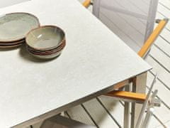 Beliani Záhradný jedálenský stôl so sklenenou doskou 180 x 90 cm biely COSOLETO