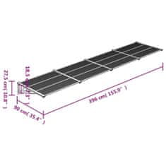 Vidaxl Vchodová strieška, sivá a priehľadná 396x90 cm polykarbonát