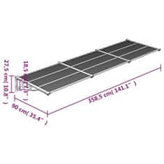 Vidaxl Vchodová strieška čierna a priehľadná 358,5x90 cm polykarbonát