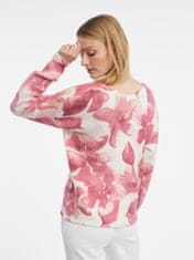 Orsay Ružovo-biely dámsky kvetovaný sveter S