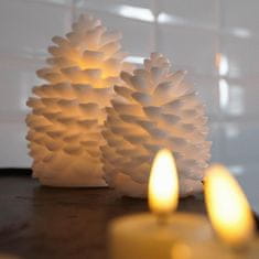 DecoLED LED sviečka, vosková, šiška, 10 x 13 cm, biela