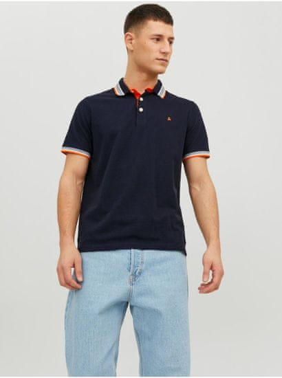 Jack&Jones Tmavomodré pánske polo tričko Jack & Jones Paulos