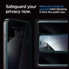 Spigen Anti-Spy Ochranné Tvrdené Sklo Glas.Tr ”Ez Fit” iPhone 15 Pro Privacy