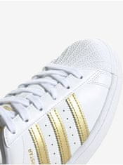 Adidas Zlato-biele dámske kožené tenisky adidas Originals Superstar 36 2/3